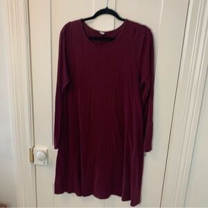 Old Navy Maroon Long Sleeve Swing Line Dress